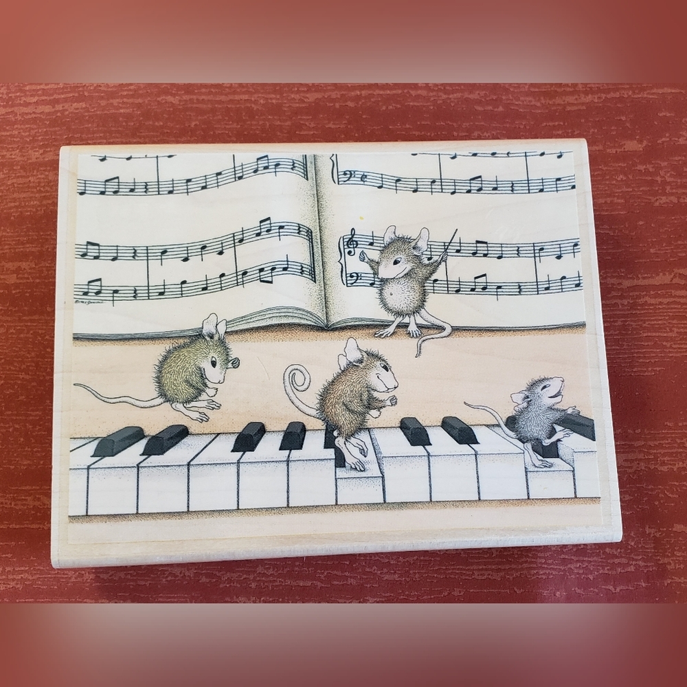 Mouse-House Designs "Tickling the Ivories" Rubber Stamp